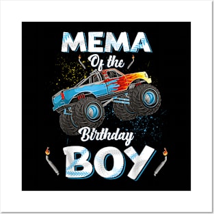 Mema Of The Birthday Boy Monster Truck Bday Women Grandma Posters and Art